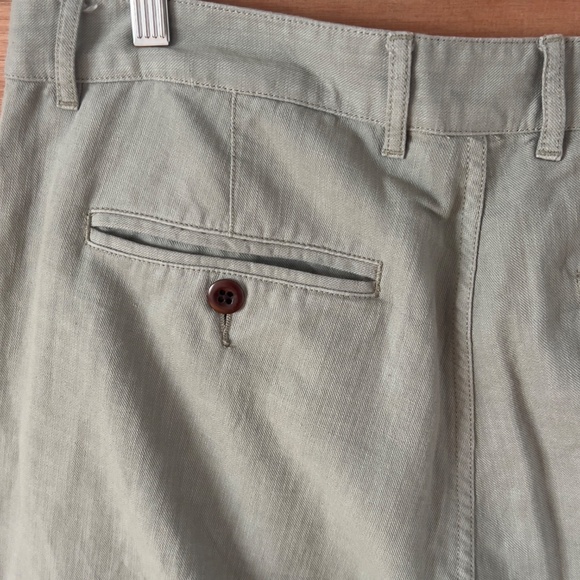 FLINT & TINDER straight fit cotton linen pants men's size 33x32 green casual - Picture 6 of 8